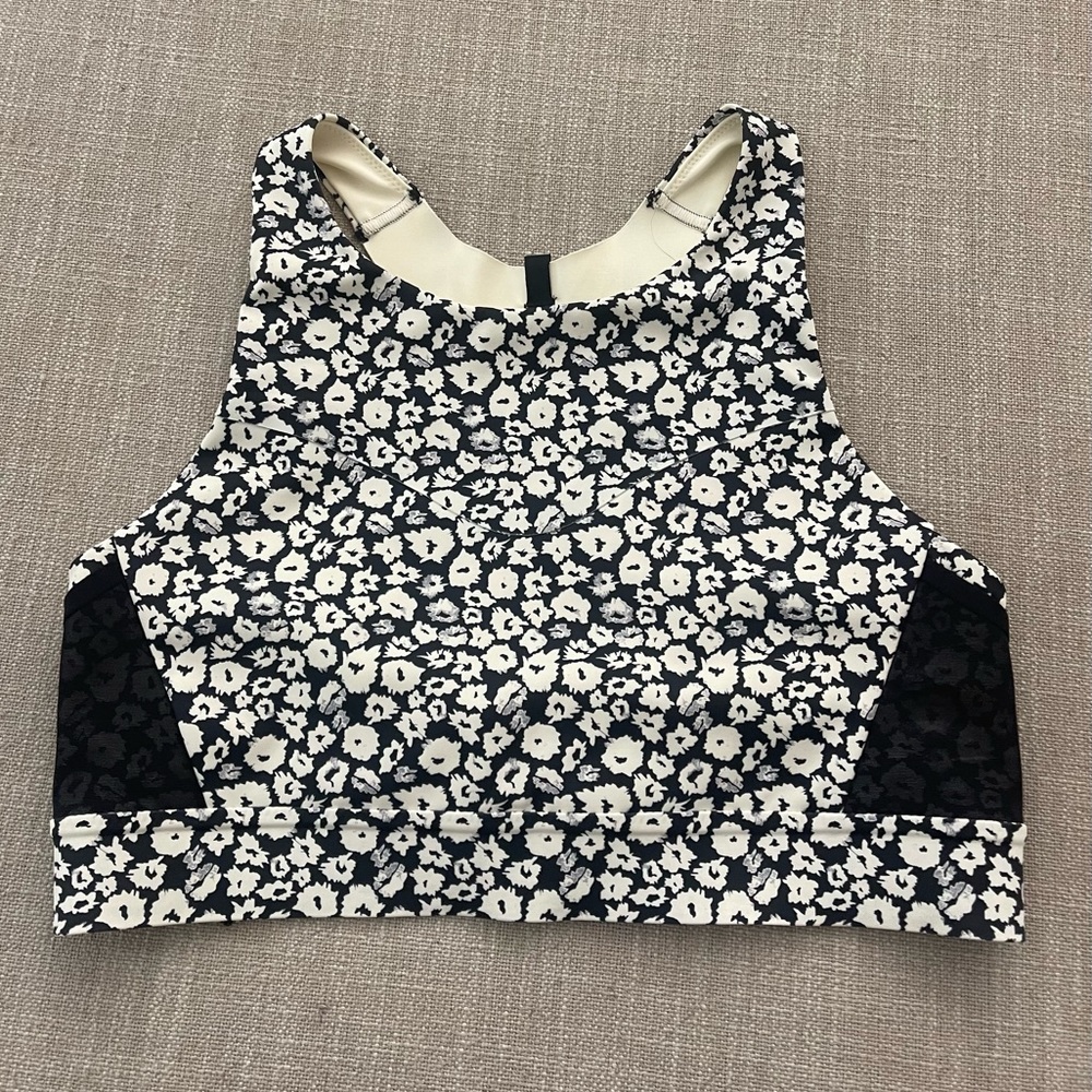 BROOKS 34C/D Drive 3 Pocket Run Bra in Black Wildflower